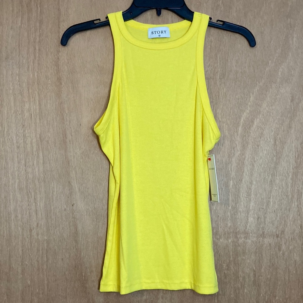 Shop Red Dress Yellow Tank